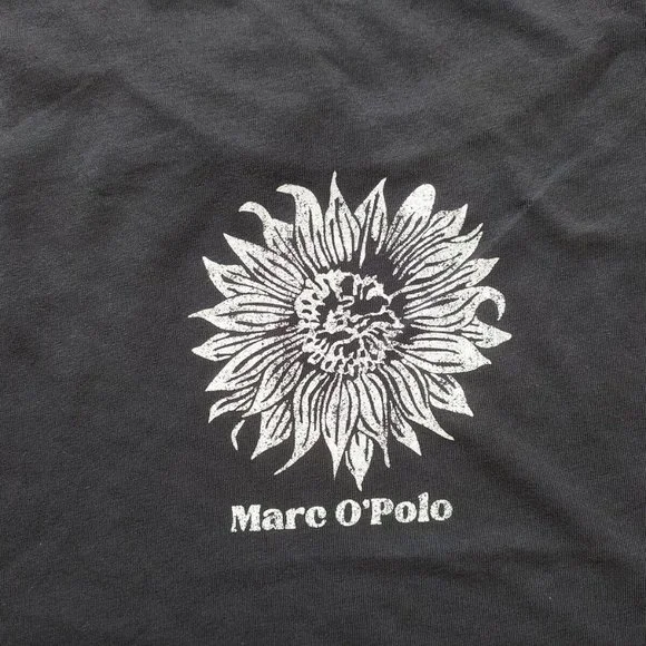 Marc O'Polo Black Printed Round Neck T Shirt - Picture 9 of 9